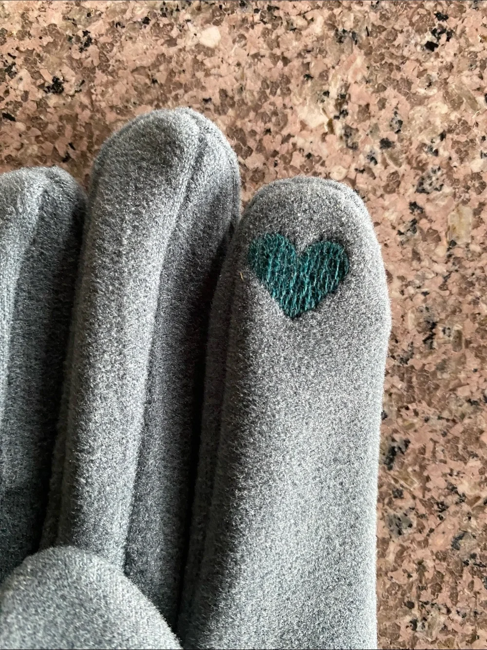 Women's Gray blue Faux-Fur Trim Gloves size medium